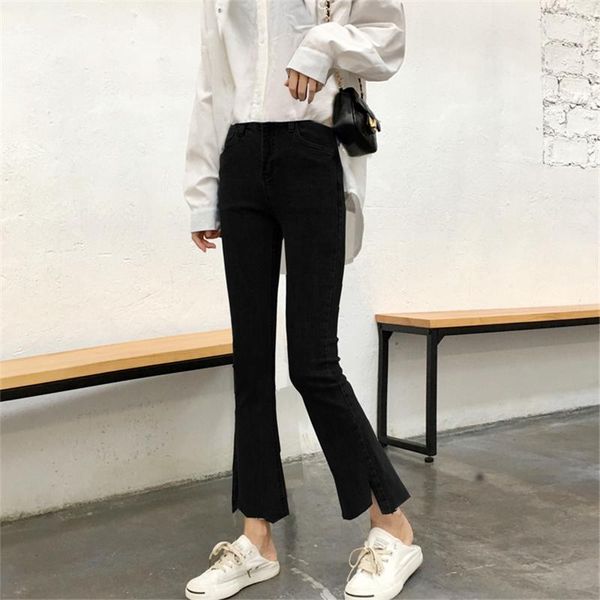 women's jeans autumn 2021 korean version of vintage made old high-waisted slim mini flared trousers nine points pants woman, Blue
women's jeans autumn 2021 korean version of vintage made old high-waisted slim mini flared trousers nine points pants woman, Blue