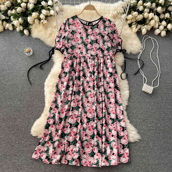women printing dress round neck short puff sleeve arrivals lady temperament fashion spring summer 11d585 210525, Black;gray
women printing dress round neck short puff sleeve arrivals lady temperament fashion spring summer 11d585 210525, Black;gray