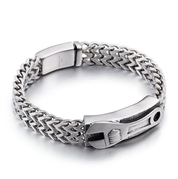 link, chain fashion cool punk rock men stainless steel spanner bracelet bangle charm mesh tools wrench bracelets bangles jewelry, Black
link, chain fashion cool punk rock men stainless steel spanner bracelet bangle charm mesh tools wrench bracelets bangles jewelry, Black