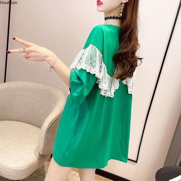 women's t-shirt houthion lace loose plus size tshirt short sleeves cotton fashion casual korean o-neck t shirt, White
women's t-shirt houthion lace loose plus size tshirt short sleeves cotton fashion casual korean o-neck t shirt, White