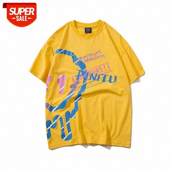 american high street print t-shirt loose oversize melting smiley face short-sleeved tee men and women #tb7n, White;black
american high street print t-shirt loose oversize melting smiley face short-sleeved tee men and women #tb7n, White;black