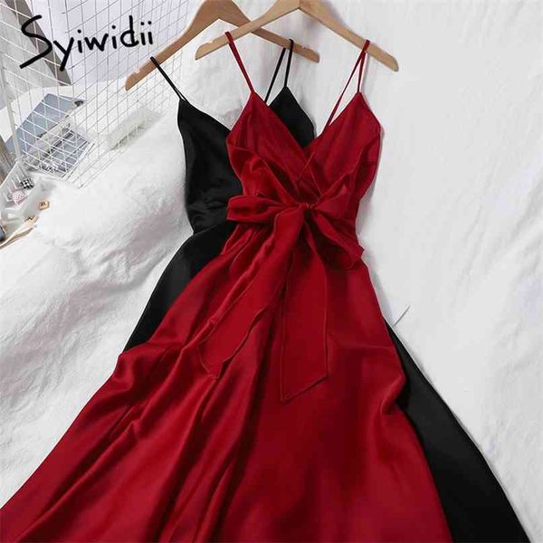fashion hollow out backless bow lace up high waist camis dresses women a-line red clothing summer korean 210607, Black;gray
fashion hollow out backless bow lace up high waist camis dresses women a-line red clothing summer korean 210607, Black;gray