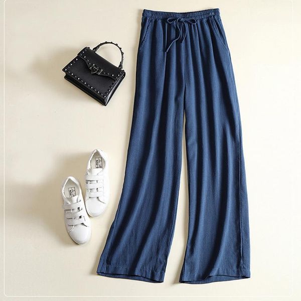 women's pants & capris 2022 women summer cotton and linen material casual lace-up waist long female trousers outwear, Black;white
women's pants & capris 2022 women summer cotton and linen material casual lace-up waist long female trousers outwear, Black;white