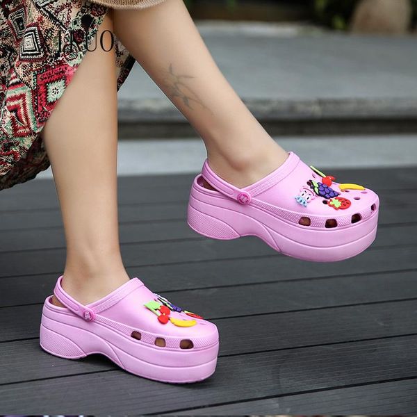 sandals cute women's heightened 6cm thick-soled wooden sole mules slippers shoes, Black
sandals cute women's heightened 6cm thick-soled wooden sole mules slippers shoes, Black