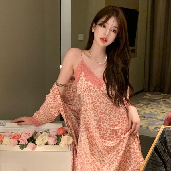 women's sleepwear qubilah summer japanese and korean style pajamas female leopard strap nightdress lace underwear cardigan home service, Black;red
women's sleepwear qubilah summer japanese and korean style pajamas female leopard strap nightdress lace underwear cardigan home service, Black;red