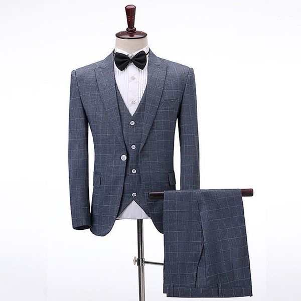 men's suits & blazers casual plaid slim fit 3 piece notch lapel prom tuxedos groomsmen for wedding (blazer+vest+pants), White;black
men's suits & blazers casual plaid slim fit 3 piece notch lapel prom tuxedos groomsmen for wedding (blazer+vest+pants), White;black