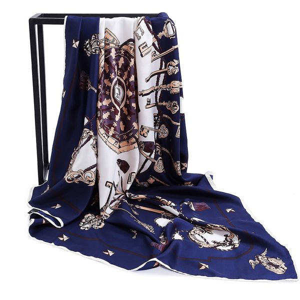 european and american h family 100cm twill printed silk scarves square scarf women's shawl, Blue;gray
european and american h family 100cm twill printed silk scarves square scarf women's shawl, Blue;gray