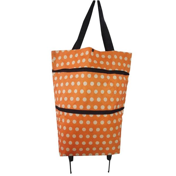collapsible folding shopping bag with wheels trolley bags foldable cart wheeled travel (orange polka dot) storage
collapsible folding shopping bag with wheels trolley bags foldable cart wheeled travel (orange polka dot) storage