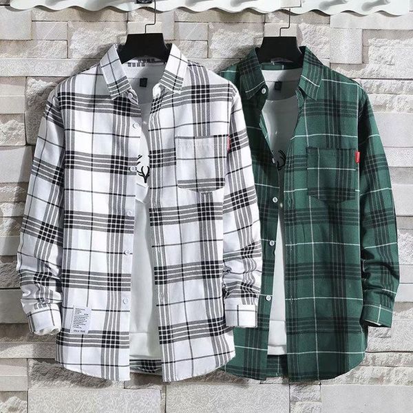 men's casual shirts linling loose plaid shirt jacket summer long sleeve korean thin trend, White;black
men's casual shirts linling loose plaid shirt jacket summer long sleeve korean thin trend, White;black