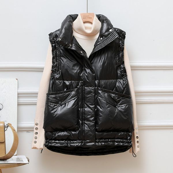 down vt women's short 2021 fashion stand collar white duck down loose casual light waistcoat et, Black;white
down vt women's short 2021 fashion stand collar white duck down loose casual light waistcoat et, Black;white