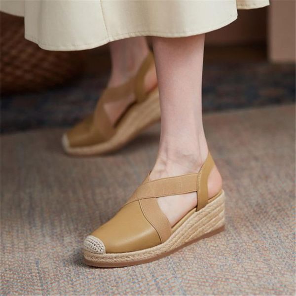 dress shoes pxelena rome retro cross tied elastic women genuine leather sandals platform lady office work weaving wedge high heels, Black
dress shoes pxelena rome retro cross tied elastic women genuine leather sandals platform lady office work weaving wedge high heels, Black