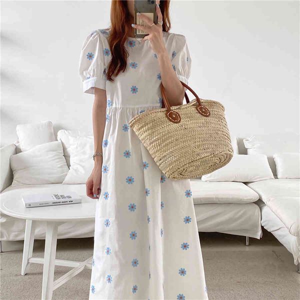 vinatge floral embroidery elegant women dress summer korean style puff sleeve party long dresses vestidos 210510, Black;gray
vinatge floral embroidery elegant women dress summer korean style puff sleeve party long dresses vestidos 210510, Black;gray