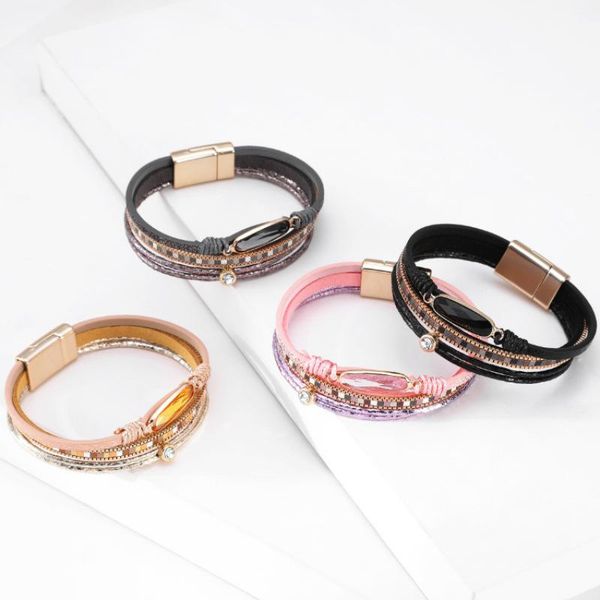 charm bracelets moflo bohemia ethnic retro colorful leather wrap braiding gemstone multilayer bangle, Golden;silver
charm bracelets moflo bohemia ethnic retro colorful leather wrap braiding gemstone multilayer bangle, Golden;silver