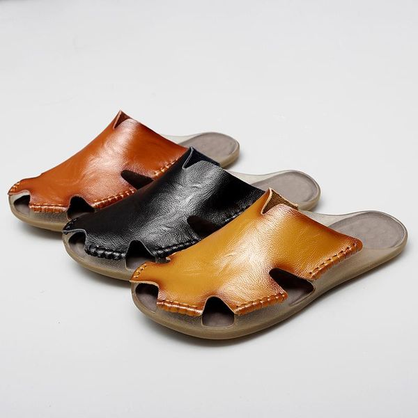 slippers male water sneakers flip flops indoor outdoor flats walking footwear fashion cow leather mens summer beach casual shoes, Black
slippers male water sneakers flip flops indoor outdoor flats walking footwear fashion cow leather mens summer beach casual shoes, Black