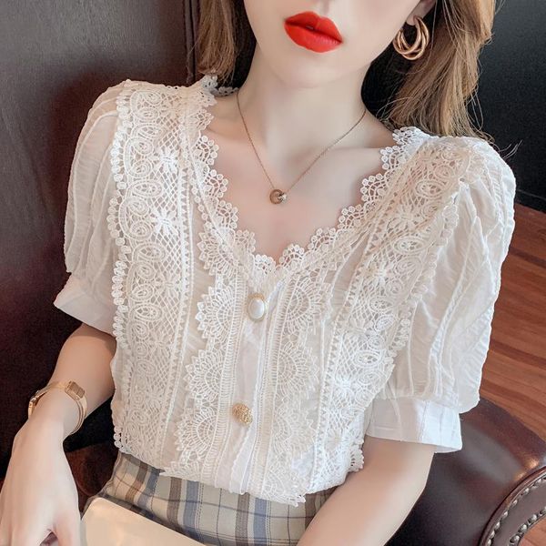 women's blouses & shirts 2021 summer design mesh short puff sleeve elastic loose one shoulder noble lady dating office shirt woman, White
women's blouses & shirts 2021 summer design mesh short puff sleeve elastic loose one shoulder noble lady dating office shirt woman, White