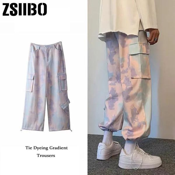 men tie dyeing gradient harajuku vintage trousers hip hop sweatpants oversized clothing streetwear casual cargo pants men's, Black
men tie dyeing gradient harajuku vintage trousers hip hop sweatpants oversized clothing streetwear casual cargo pants men's, Black