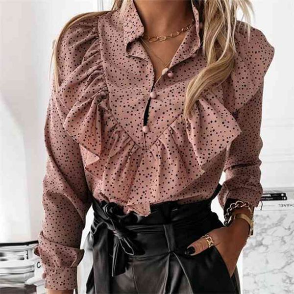 casual leopard dot print ruffle blouse shirt autumn winter long sleeve women shirts elegant office lady v-neck button blusa, White
casual leopard dot print ruffle blouse shirt autumn winter long sleeve women shirts elegant office lady v-neck button blusa, White