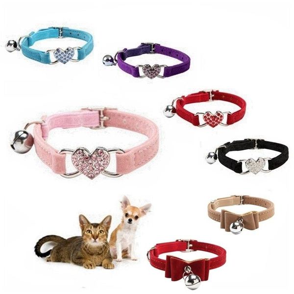 dog collars & leashes \50pcs 5 colors heart charm and bell collar puppy cat safety elastic adjustable with soft velvet material
dog collars & leashes \50pcs 5 colors heart charm and bell collar puppy cat safety elastic adjustable with soft velvet material