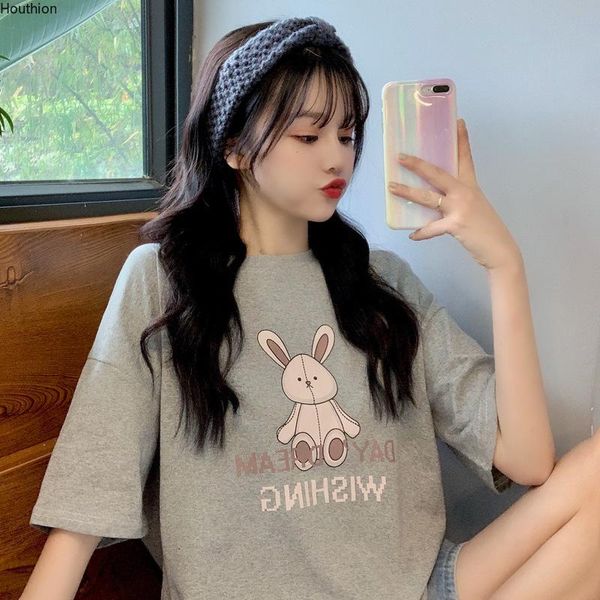houthion cartoon print woman t-shirt short-sleeved women's cotton polyester blended short fashion casual korean, White
houthion cartoon print woman t-shirt short-sleeved women's cotton polyester blended short fashion casual korean, White