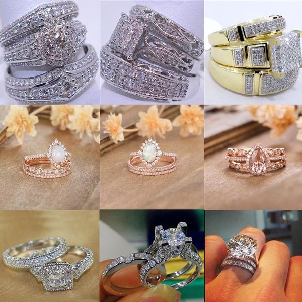 wedding rings 3pcs/set luxury exquisite women white crystal bridal engagement band banquet cocktail anniversary ring set jewelry, Slivery;golden
wedding rings 3pcs/set luxury exquisite women white crystal bridal engagement band banquet cocktail anniversary ring set jewelry, Slivery;golden