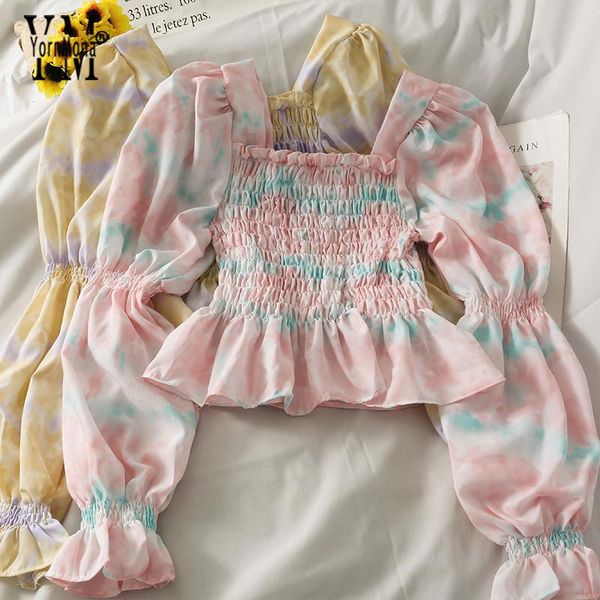 women's blouses & shirts yornmona star fashion gradient color women blouse spring autumn stretchy ruffled short chiffon korean girl bl, White
women's blouses & shirts yornmona star fashion gradient color women blouse spring autumn stretchy ruffled short chiffon korean girl bl, White