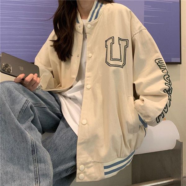 women's jackets autumn women baseball jacket coat 2021 plaid letter print pocket high street oversized bomber streetwear outerwear, Black;brown
women's jackets autumn women baseball jacket coat 2021 plaid letter print pocket high street oversized bomber streetwear outerwear, Black;brown