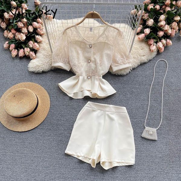 yitimoky 2 piece shorts sets women hollow out short sleeve lace v-neck breasted shirt high waist zipper pant 2021 summer fashion women', Gray
yitimoky 2 piece shorts sets women hollow out short sleeve lace v-neck breasted shirt high waist zipper pant 2021 summer fashion women', Gray