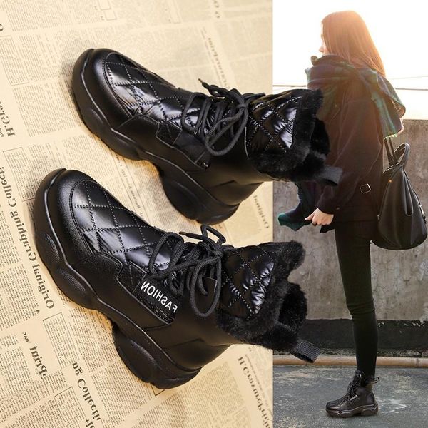 boots winter women snow chunky sneakers lace up thick bottom fur platform waterproof warm shoes woman plus size, Black
boots winter women snow chunky sneakers lace up thick bottom fur platform waterproof warm shoes woman plus size, Black