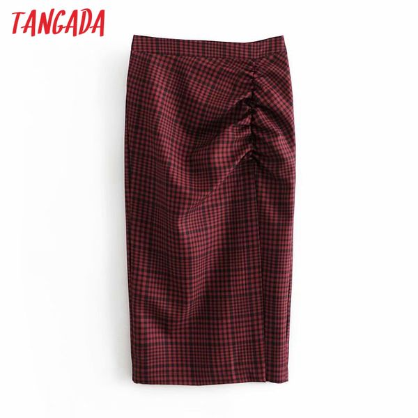 tangada women red plaid midi skirt faldas mujer vintage zipper office ladies elegant chic mid calf skirts qn12, Black;gray
tangada women red plaid midi skirt faldas mujer vintage zipper office ladies elegant chic mid calf skirts qn12, Black;gray