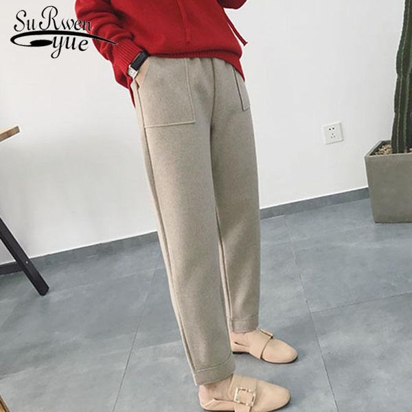 women's pants & capris fashion women loose pockets 2021 autumn winters solid color female casual wool harem 1788 50, Black;white
women's pants & capris fashion women loose pockets 2021 autumn winters solid color female casual wool harem 1788 50, Black;white