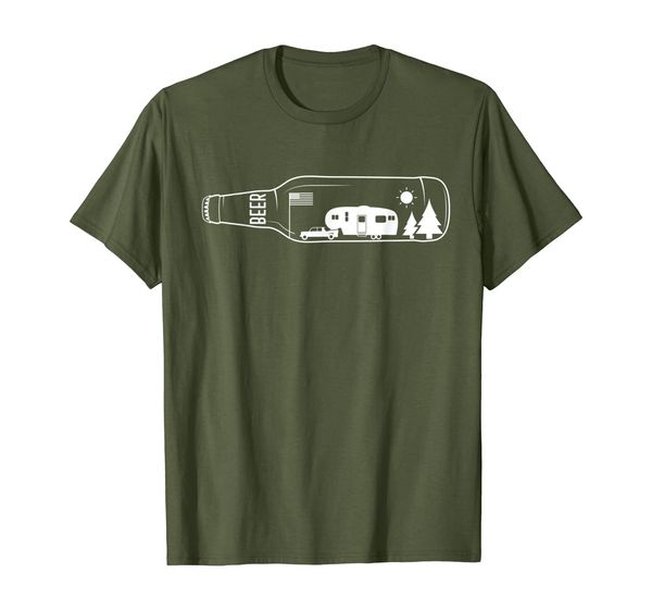 camping beer bottle shirt rv camper drinking vacation gift, White;black