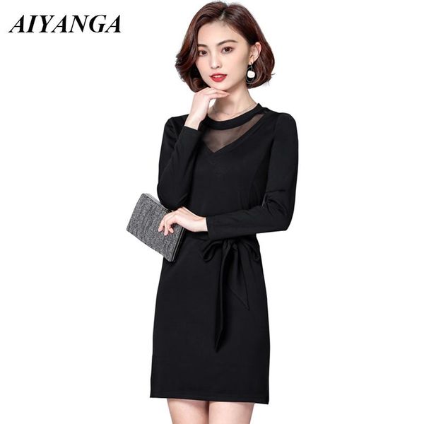casual dresses l-4xl female plus size dress 2021 autumn long sleeve women mesh slim sashes bow solid black short, Black;gray
casual dresses l-4xl female plus size dress 2021 autumn long sleeve women mesh slim sashes bow solid black short, Black;gray