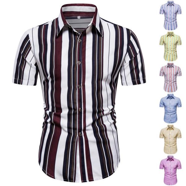 men's casual shirts summer vacation hawaiian shirt mens striped print short sleeve cotton men slim fit chemise homme camisa masculina, White;black
men's casual shirts summer vacation hawaiian shirt mens striped print short sleeve cotton men slim fit chemise homme camisa masculina, White;black