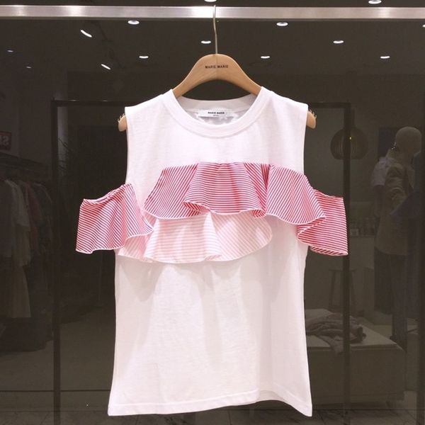 summer new loose ruffles patchwork o neck t-shirt woman 210421, White
summer new loose ruffles patchwork o neck t-shirt woman 210421, White