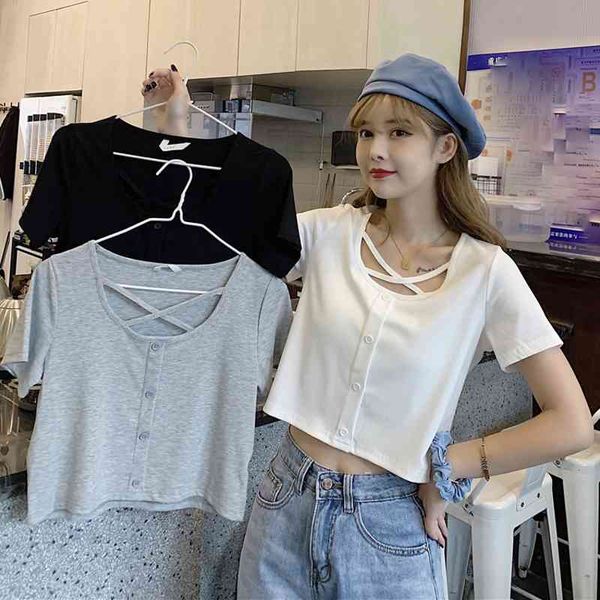 crop elegant simple solid all-match woman tshirts fashion office lady tees for women sweet fresh summer 210525, White
crop elegant simple solid all-match woman tshirts fashion office lady tees for women sweet fresh summer 210525, White