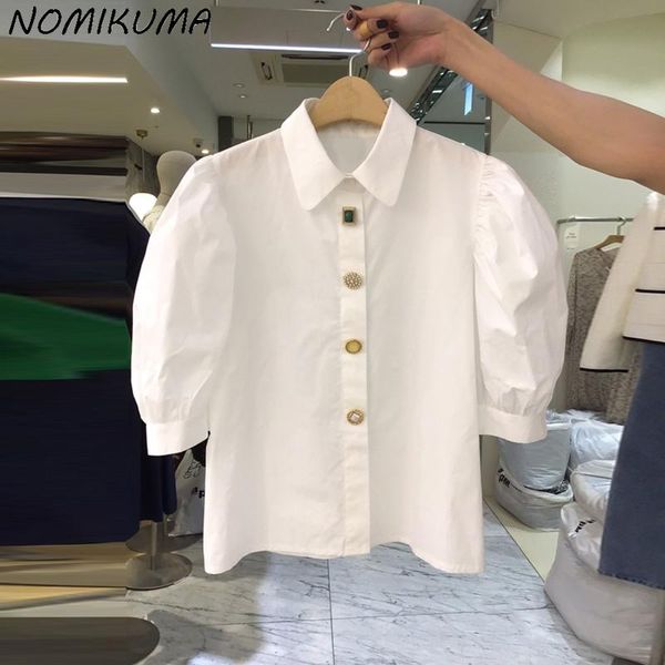 Women's Blouses & Shirts Nomikuma Womens Tops 2021 Summer Puff Sleeve Causal Turn-down Collar Single Breasted Blusas Shirt Camisas Mujer 6K2, White
Women's Blouses & Shirts Nomikuma Womens Tops 2021 Summer Puff Sleeve Causal Turn-down Collar Single Breasted Blusas Shirt Camisas Mujer 6K2, White