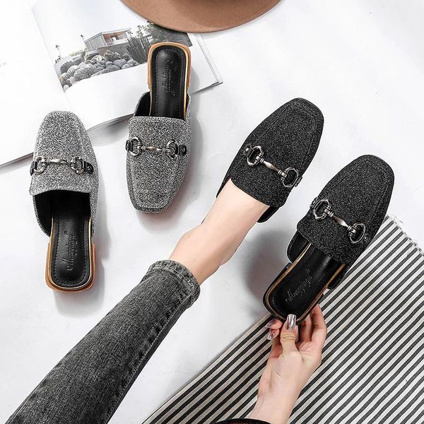 slippers oversized women chunky heel mules metal decoration square toe shoes fashion low heels slides gray black sandalias mujer
slippers oversized women chunky heel mules metal decoration square toe shoes fashion low heels slides gray black sandalias mujer