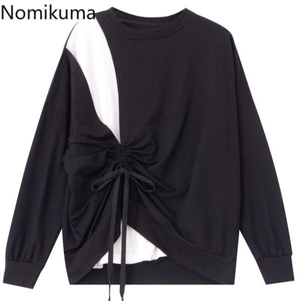 women's hoodies & sweatshirts nomikuma korean contrast color patchwork sweatshirt drawstring fake two pieces pullover jumper causal wom, Black
women's hoodies & sweatshirts nomikuma korean contrast color patchwork sweatshirt drawstring fake two pieces pullover jumper causal wom, Black