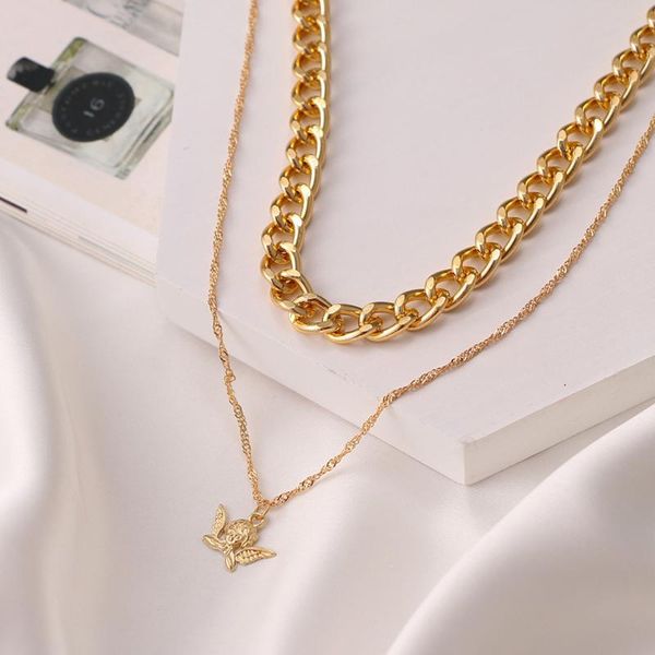 chokers fashion design women's angel pendant bead metal necklace collarbone necklaces party jewelry gifts accesories, Golden;silver
chokers fashion design women's angel pendant bead metal necklace collarbone necklaces party jewelry gifts accesories, Golden;silver
