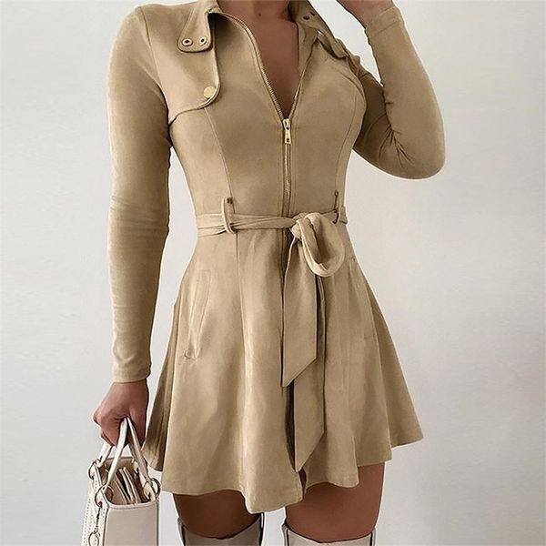 v neck elegant mini dresses for woman clothing casual long sleeve fashion party vestidos autumn winter 210427, Black;gray
v neck elegant mini dresses for woman clothing casual long sleeve fashion party vestidos autumn winter 210427, Black;gray