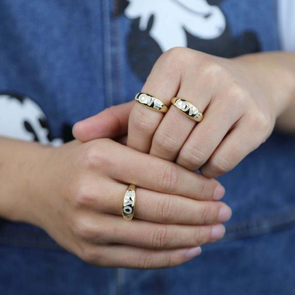 wedding rings gold color classic wide band engraved cz love letter ring for women 2021 valentine's day gift finger jewelry, Slivery;golden
wedding rings gold color classic wide band engraved cz love letter ring for women 2021 valentine's day gift finger jewelry, Slivery;golden
