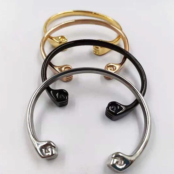 bangle double fist c style cuff open bracelet stainless steel punk as gift, Black
bangle double fist c style cuff open bracelet stainless steel punk as gift, Black