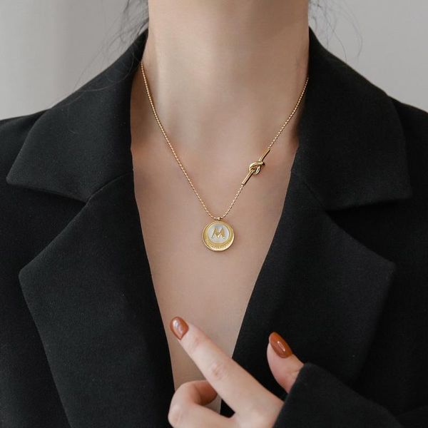 pendant necklaces yun ruo natural shell m letter necklace gold plated fashion titanium stainless steel jewelry woman accessories not fade, Silver
pendant necklaces yun ruo natural shell m letter necklace gold plated fashion titanium stainless steel jewelry woman accessories not fade, Silver