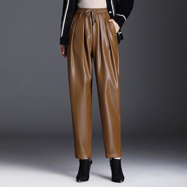 women's pants & capris elastic high waist black pu leather harem for women streetwear hip hop moto biker punk casual loose trousers win, Black;white
women's pants & capris elastic high waist black pu leather harem for women streetwear hip hop moto biker punk casual loose trousers win, Black;white
