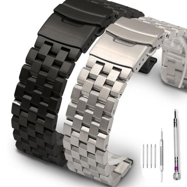watch bands 18mm/20mm/22mm/24mm watchband brushed stainless steel band strap bracelet flat interface wristband with tool accessories, Black;brown
watch bands 18mm/20mm/22mm/24mm watchband brushed stainless steel band strap bracelet flat interface wristband with tool accessories, Black;brown