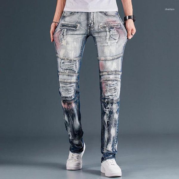 arrival fashion men's biker jeans patchwork spliced ripped denim pants male straight slim patch beggar vaqueros hombre1, Blue
arrival fashion men's biker jeans patchwork spliced ripped denim pants male straight slim patch beggar vaqueros hombre1, Blue