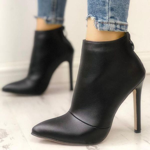 boots ankle for women's fashion large size zipper pointed toe high thin stiletto heels ladies leather shoes botas mujer, Black
boots ankle for women's fashion large size zipper pointed toe high thin stiletto heels ladies leather shoes botas mujer, Black