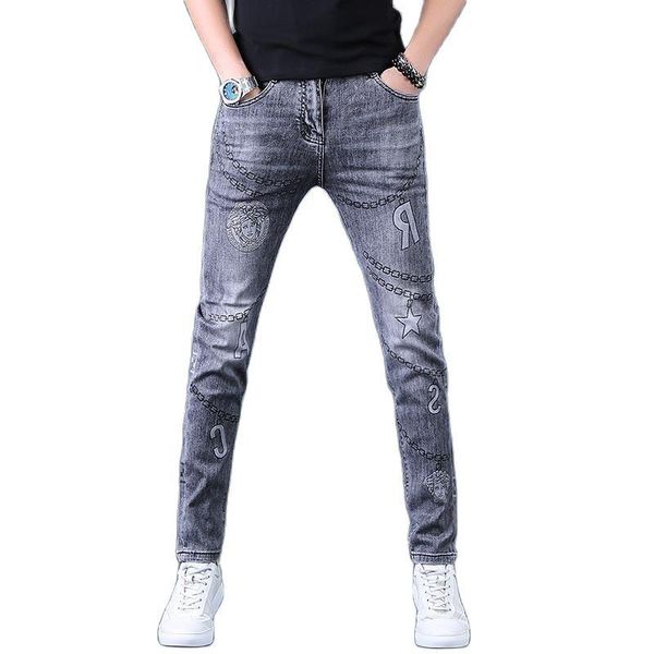 men's jeans high-end 2021 skinny men slim fit stretch print trendyol trousers gray long pants, Blue
men's jeans high-end 2021 skinny men slim fit stretch print trendyol trousers gray long pants, Blue