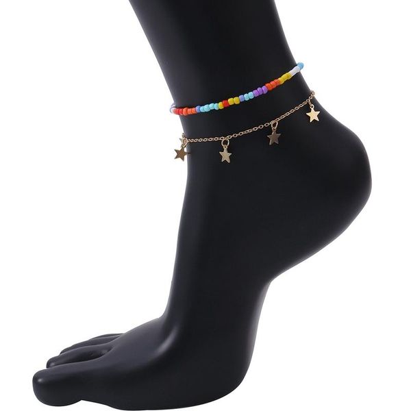 anklets 2pcs women simple chain adjustable star pendant charm beach foot jewelry leg ankle bracelets accessories, Red;blue
anklets 2pcs women simple chain adjustable star pendant charm beach foot jewelry leg ankle bracelets accessories, Red;blue