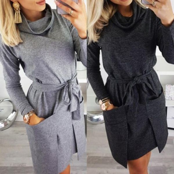 casual dresses autumn winter women fashion elegant neck long sleeve big pocket ladies female large solid color blouse dress, Black;gray
casual dresses autumn winter women fashion elegant neck long sleeve big pocket ladies female large solid color blouse dress, Black;gray